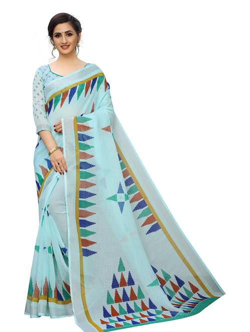 ikat pure cotton saree with blouse - 19199440 - Very Small Image - 1