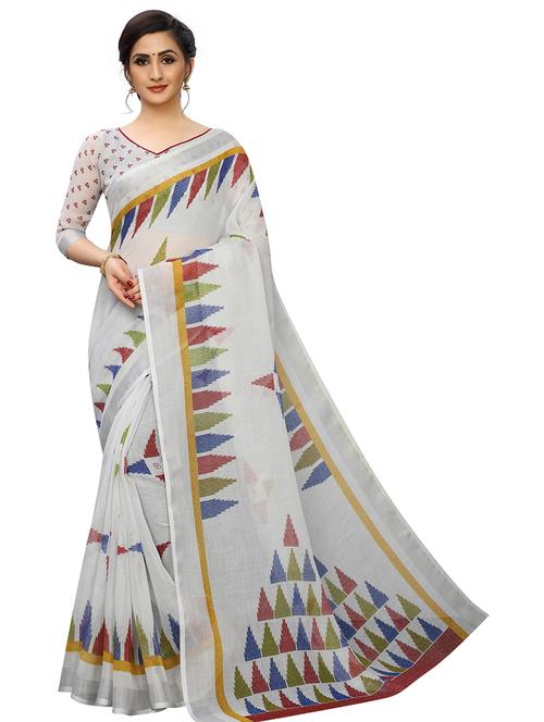ikat pure cotton saree with blouse - 19199441 - Very Small Image - 1
