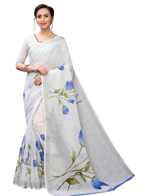 floral printed saree - 19199455 - Very Small Image - 1