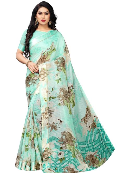 floral print saree with blouse - 19199469 - Very Small Image - 1