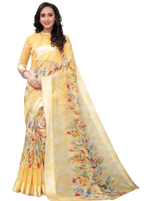 floral printed saree - 19199535 - Very Small Image - 1