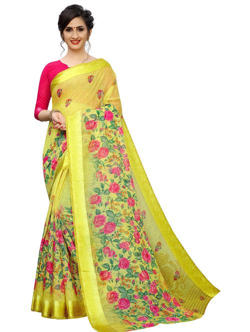 floral printed saree - 19199557 - Very Small Image - 1