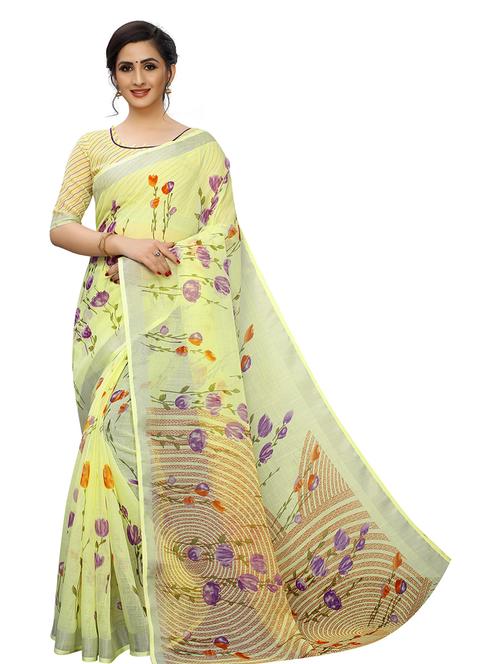 floral printed saree - 19199561 - Very Small Image - 1