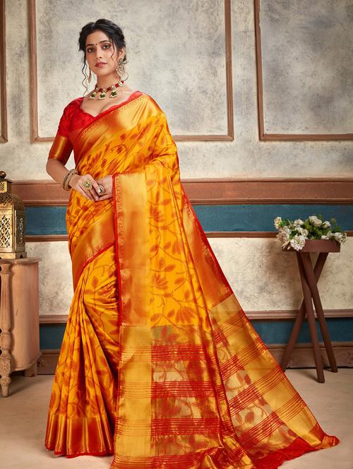 self design woven saree with blouse - 19199653 - Very Small Image - 1