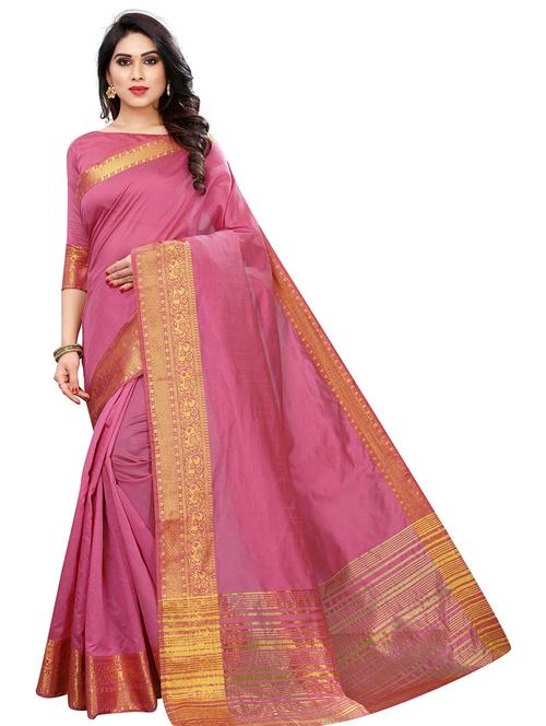 self design woven saree with blouse - 19199730 - Very Small Image - 1