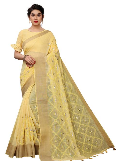 embroidered woven saree with blouse - 19199750 - Very Small Image - 1