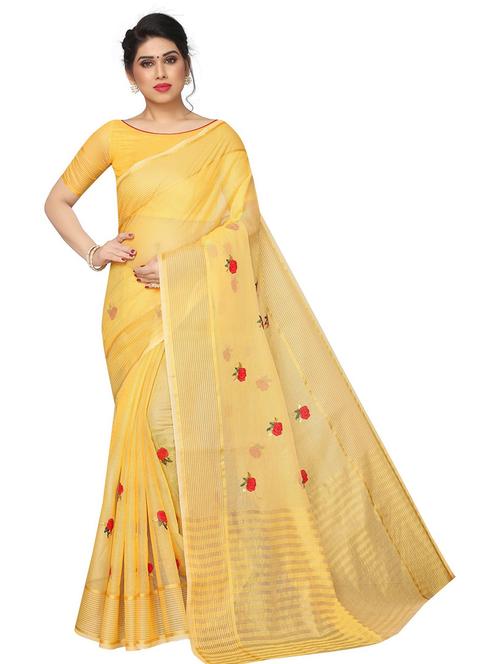 embroidered woven saree with blouse - 19199761 - Very Small Image - 1