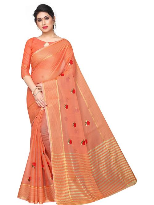 embroidered woven saree with blouse - 19199763 - Very Small Image - 1