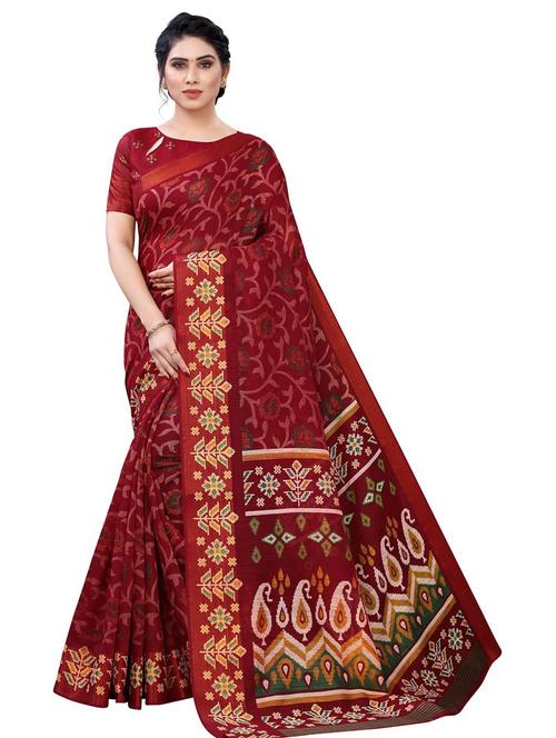 floral printed saree with blouse - 19199820 - Very Small Image - 1