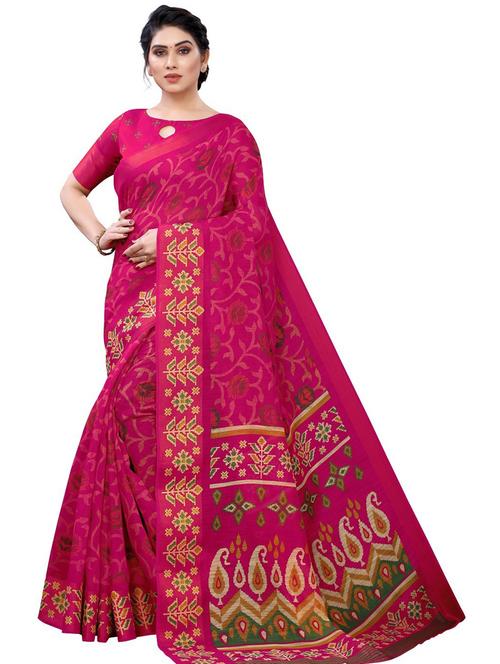 floral printed saree with blouse - 19199822 - Very Small Image - 1