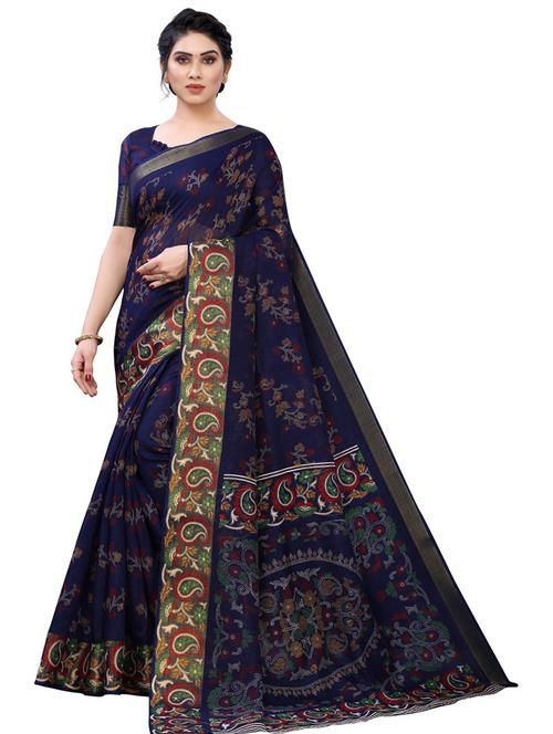 floral printed saree - 19199825 - Very Small Image - 1