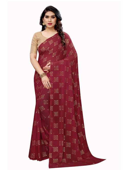 foil printed saree with blouse - 19199830 - Very Small Image - 1