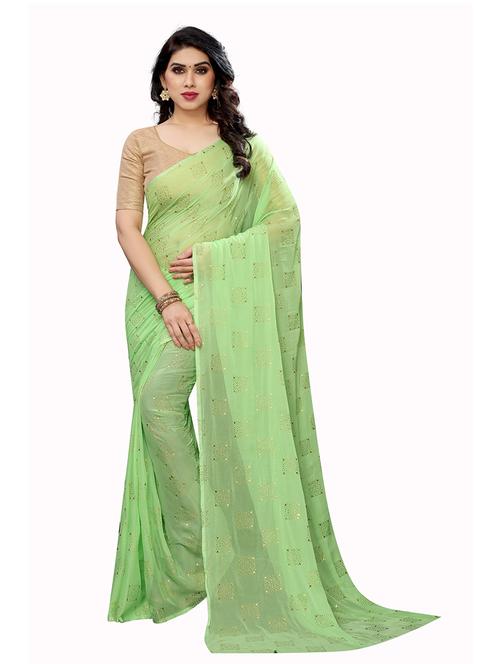 foil printed saree - 19199836 - Very Small Image - 1