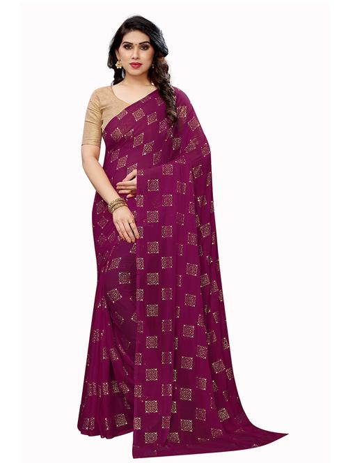 foil printed saree - 19199839 - Very Small Image - 1
