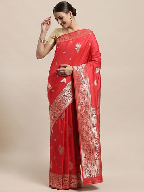self design kanjivaram saree with blouse - 19199915 - Very Small Image - 1