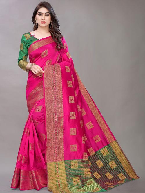 self design kanjivaram saree with blouse - 19200008 - Very Small Image - 1
