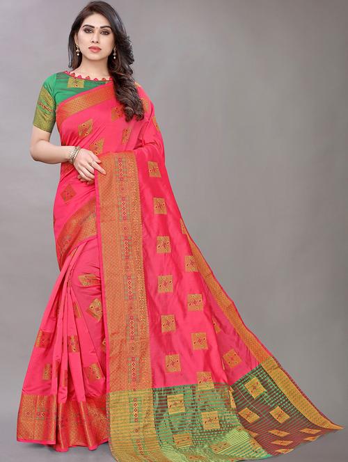 self design kanjivaram saree with blouse - 19200009 - Very Small Image - 1