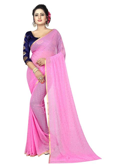 embellished lace detailed saree with blouse - 19200019 - Very Small Image - 1