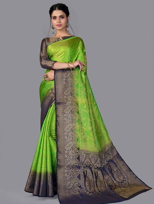 self design kanjivaram saree with blouse - 19200024 - Very Small Image - 1