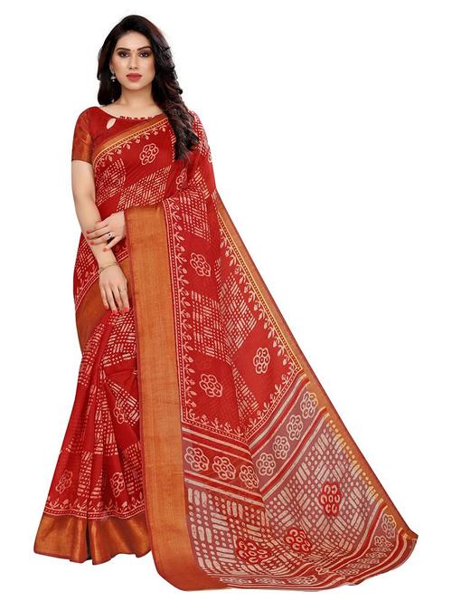 gold bordered printed saree - 19200105 - Very Small Image - 1