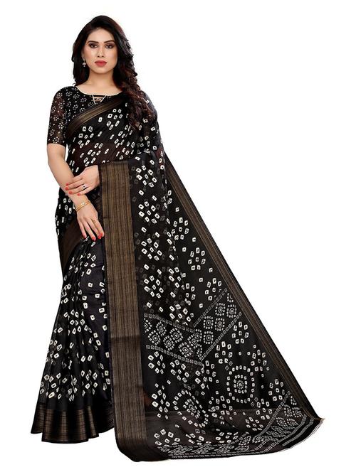 bandhani printed saree with blouse - 19200117 - Very Small Image - 1