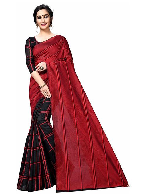checkered half & half saree with blouse - 19200197 - Very Small Image - 1
