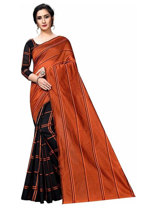 checkered half & half saree - 19200199 - Very Small Image - 1