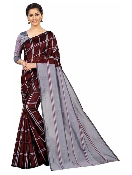 check printed saree - 19200202 - Very Small Image - 1
