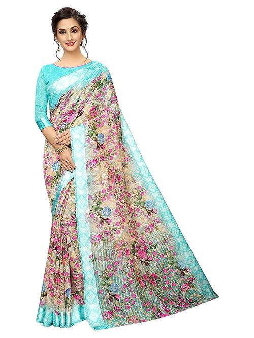 floral printed saree - 19200321 - Very Small Image - 1