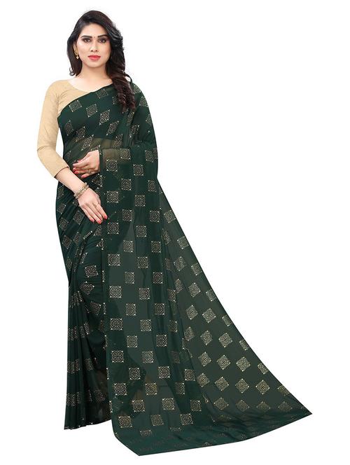 green printed saree - 19200348 - Very Small Image - 1