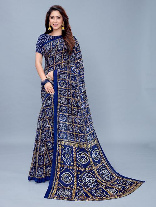 bandhani printed saree - 19200361 - Very Small Image - 1