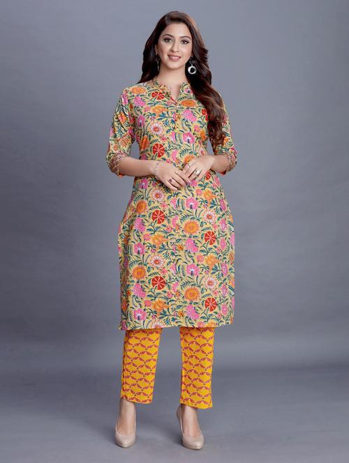 printed kurta pant set - 19200467 - Very Small Image - 1