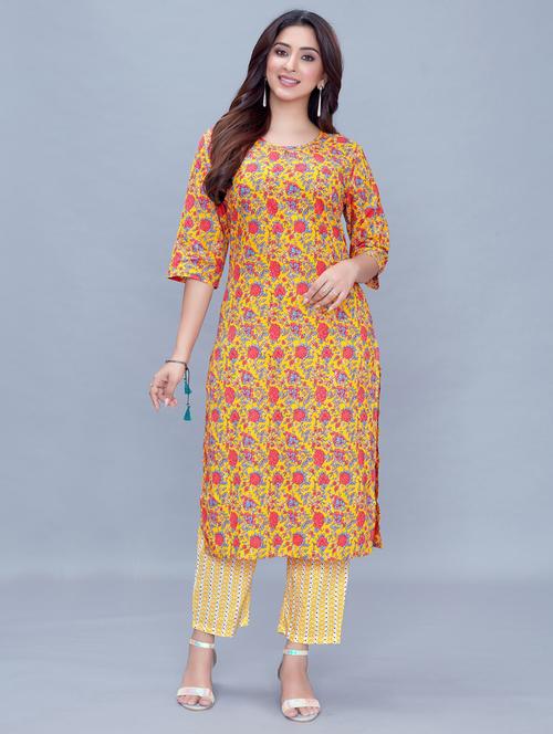 printed kurta pant set - 19200474 - Very Small Image - 1