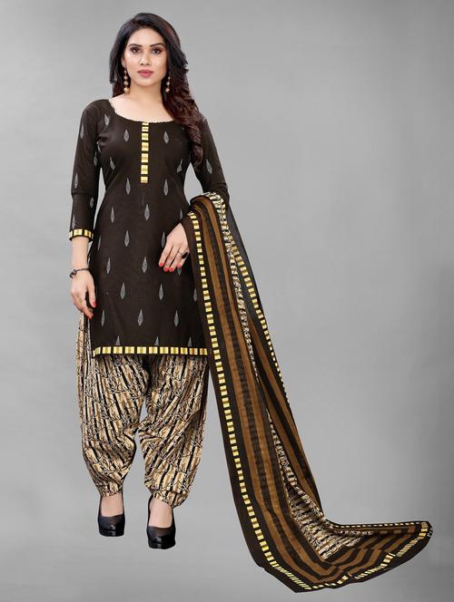 multi colored printed unstitched ethnic suit - 19200627 - Very Small Image - 1