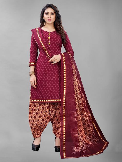 printed unstitched suit set - 19200655 - Very Small Image - 1