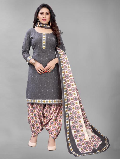 printed unstitched suit set - 19200656 - Very Small Image - 1