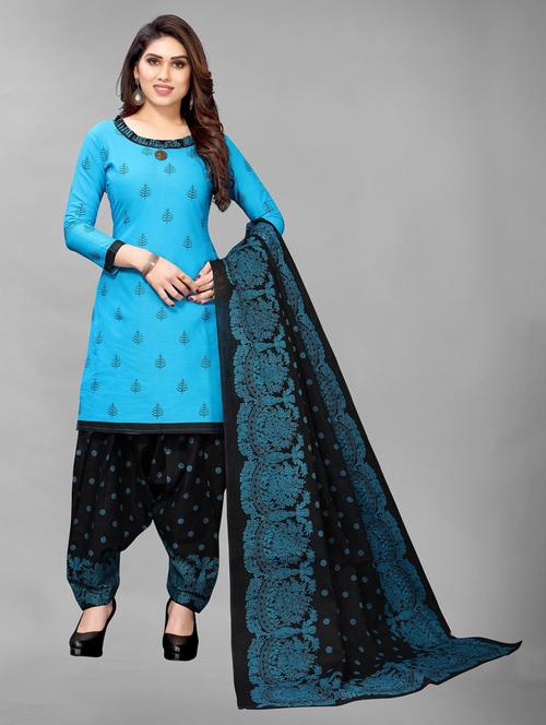 printed unstitched suit set - 19200660 - Very Small Image - 1