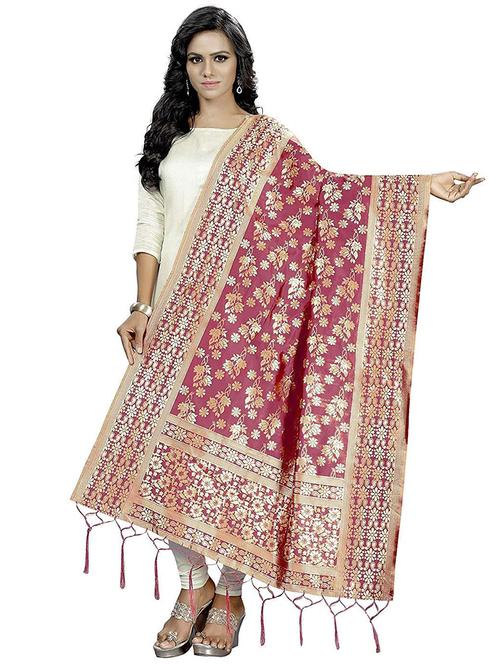 pink art silk dupatta - 19200986 - Very Small Image - 1