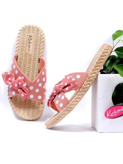 pink printed slip on sandal - 19201106 - Very Small Image - 1