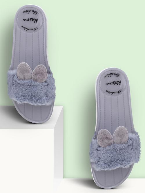 women grey flats flip flop - 19201803 - Very Small Image - 1