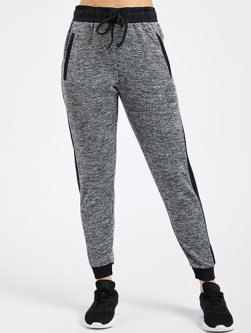 drawstring waist melange track pant - 19202590 - Very Small Image - 1
