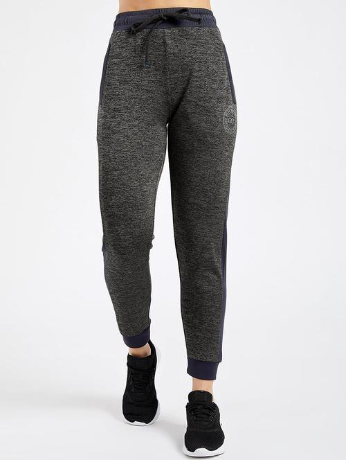 drawstring waist melange track pant - 19202592 - Very Small Image - 1