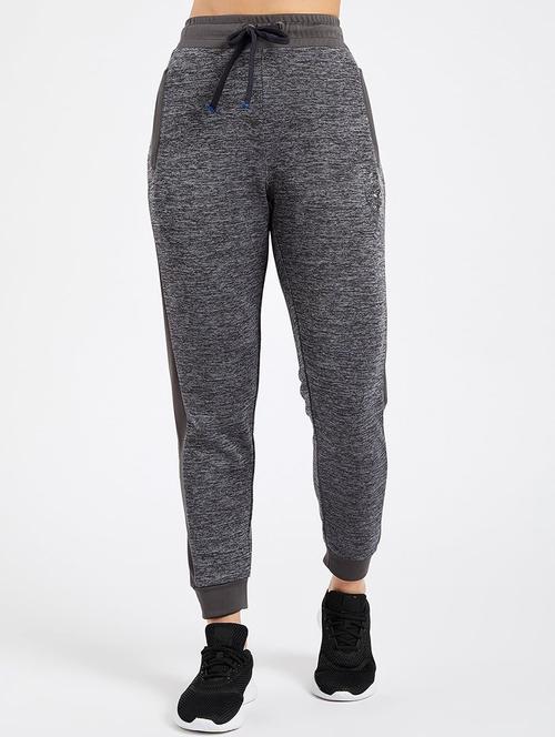 drawstring waist melange track pant - 19202593 - Very Small Image - 1