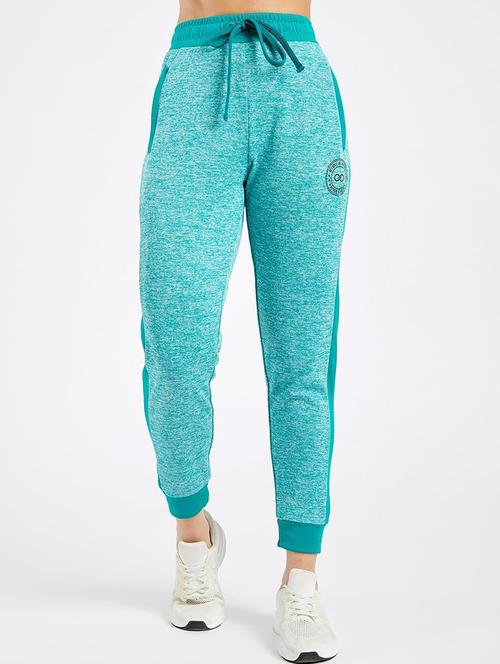 drawstring waist melange track pant - 19202594 - Very Small Image - 1