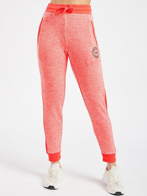 drawstring waist melange track pant - 19202595 - Very Small Image - 1
