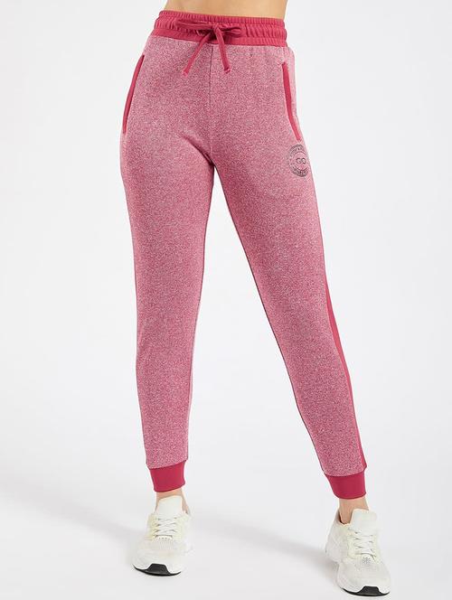 drawstring waist melange track pant - 19202596 - Very Small Image - 1