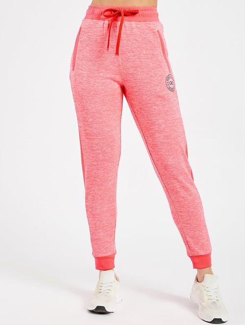 drawstring waist melange track pant - 19202599 - Very Small Image - 1