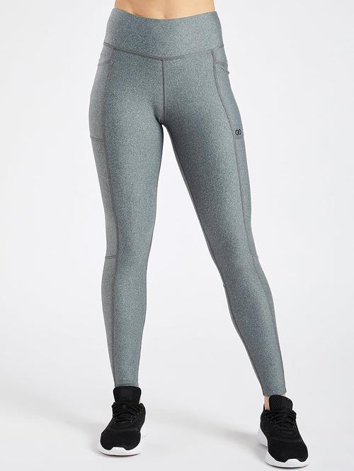 silver solid ankle length active wear tights - 19202654 - Very Small Image - 1