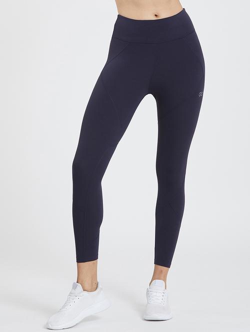 navy blue solid ankle length active wear tights - 19202693 - Very Small Image - 1