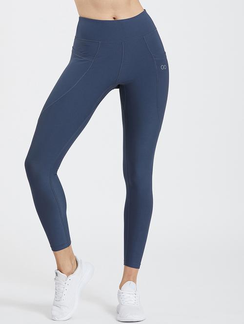 high rise solid sports leggings - 19202695 - Very Small Image - 1